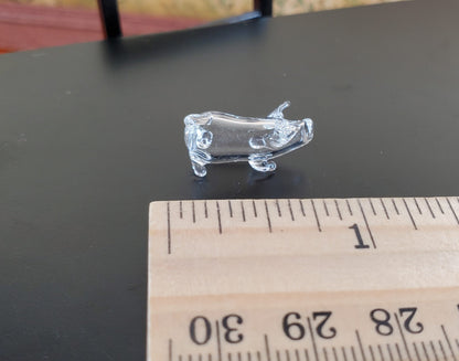 Miniature Small Glass Pig Centerpiece Sculpture 1:12 Scale Dollhouse