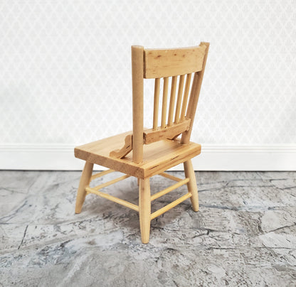 Dollhouse Kitchen Chair Light Oak Wood 1:12 Scale Miniature Furniture M0537B