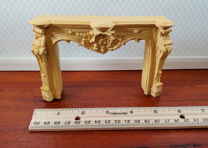 Dollhouse Fireplace Large Ornate Beige Dark Cream 1:12 Scale Miniature Furniture