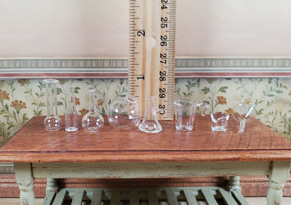 Dollhouse Miniature Mad Scientist Flask Jar Set Glass Beakers Funnel 1:12 Scale