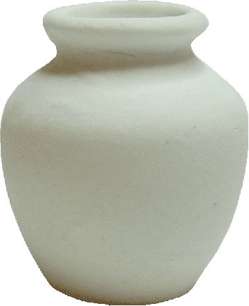 Dollhouse White Ceramic Vase or Jar Unglazed 1:12 Scale Miniature