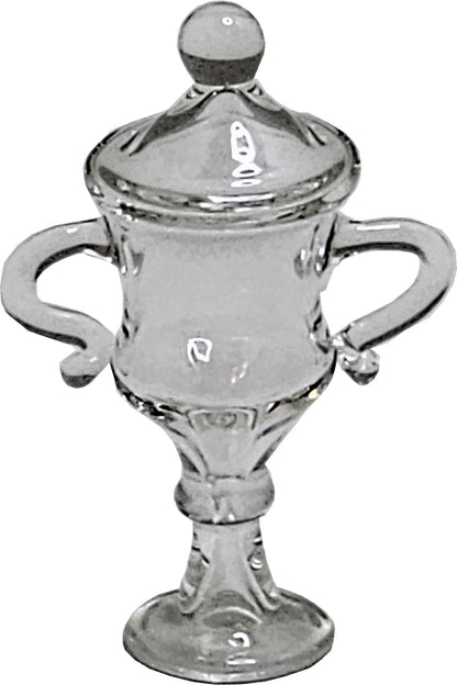Dollhouse Clear Glass Trophy Cup 1:12 Scale Miniature Decoration
