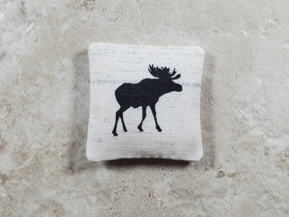 Dollhouse Miniature Pillow Moose Silhouette Handmade 1:12 Scale 1 1/2"