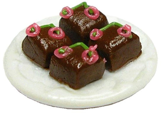 Dollhouse Cherry Chocolate Petit Fours 1:12 Scale Miniature Dessert Food