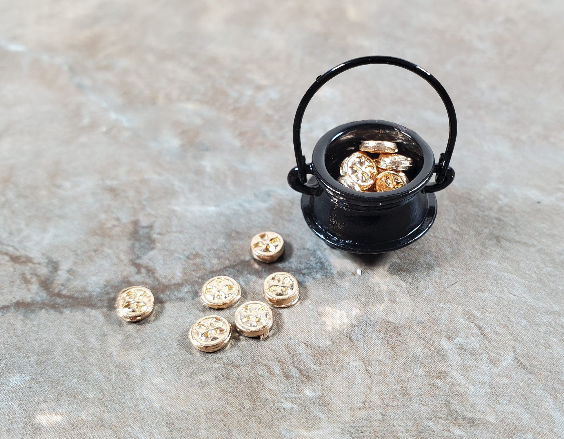 Miniature Dubloon Gold Coins Metal Treasure Prop 3mm approx. 25 pcs