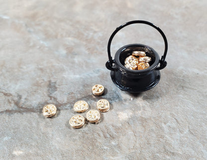 Miniature Dubloon Gold Coins Metal Treasure Prop 3mm approx. 25 pcs