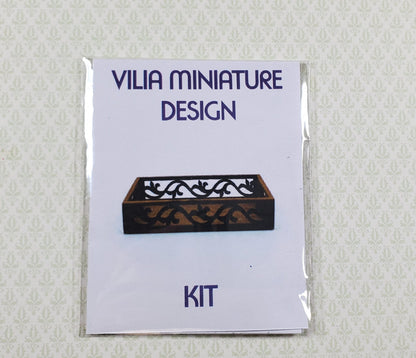 Dollhouse Tray Kit DIY 1:12 Scale Miniature Cut from Walnut
