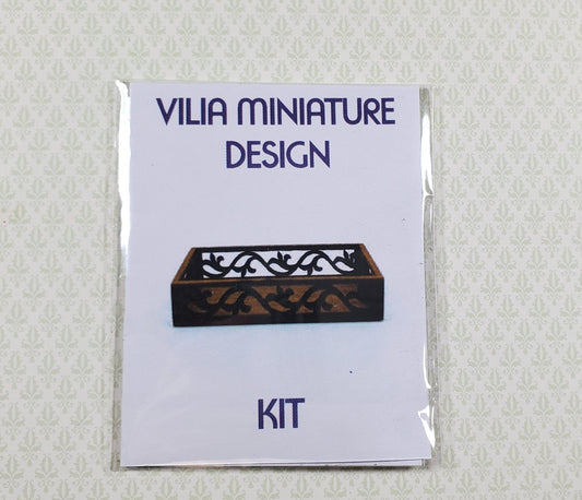 Dollhouse Tray Kit DIY 1:12 Scale Miniature Cut from Walnut