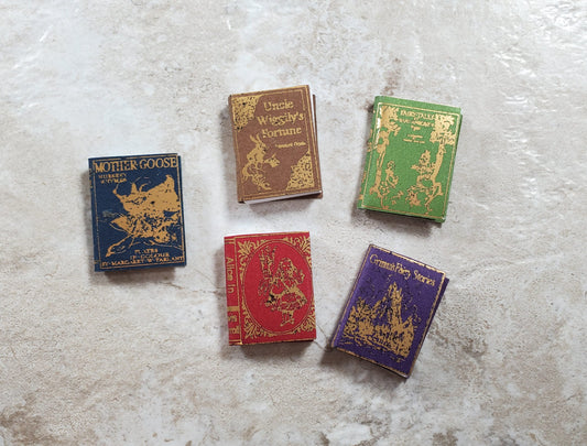 Dollhouse Book Set x5 Children's Classics #2 1:12 Scale (blank inside)