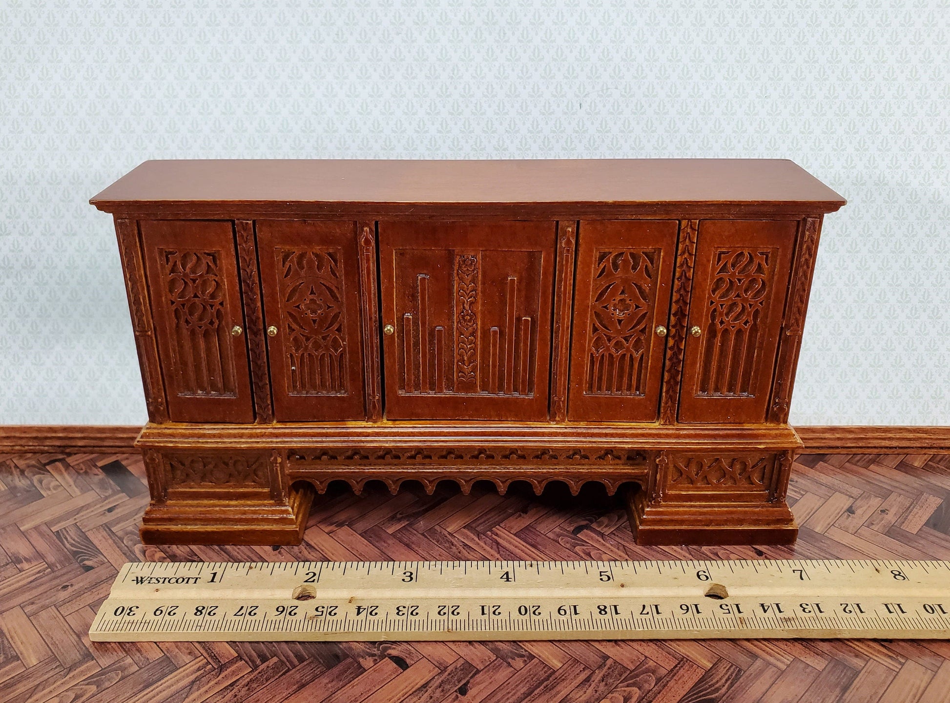 JBM Dollhouse Credenza Buffet Gothic Tudor 17th Century 1:12 Scale Furniture
