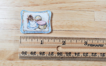 Dollhouse Pillow Mrs Tittlemouse Beatrix Potter Handmade 1:12 Scale Miniature