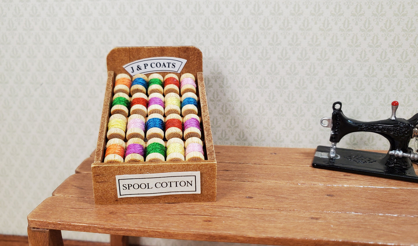 Dollhouse Miniature Spool Thread Stand 1:12 Scale Sewing Accessories