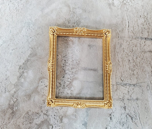 Dollhouse Picture Frame Gold for Paintings Medium Size 1:12 Scale Miniature
