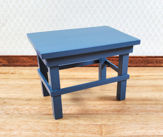Dollhouse Kitchen Prep or Craft Table Wood BLUE 1:12 Scale Furniture by Reutter