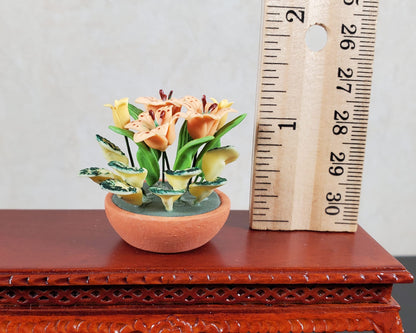 Dollhouse Tiger Lilies and Assorted Plants in a Planter 1:12 Scale Miniature