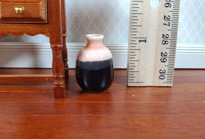 Dollhouse Large Pink & Black Ceramic Vase 1:12 Scale Miniature