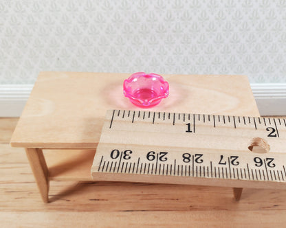 Dollhouse Bright Pink Glass Candy Dish or Serving Bowl 1:12 Scale Miniature