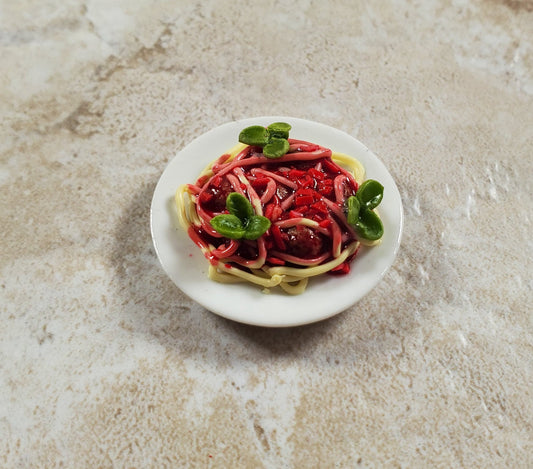 Dollhouse Spaghetti with Basil 1:12 Scale Miniature Kitchen Food