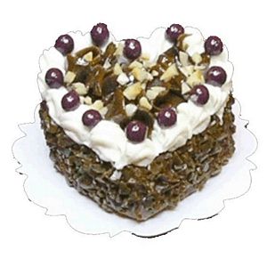 Dollhouse Berry Topped Chocolate Heart Cake 1:12 Scale Miniature Dessert