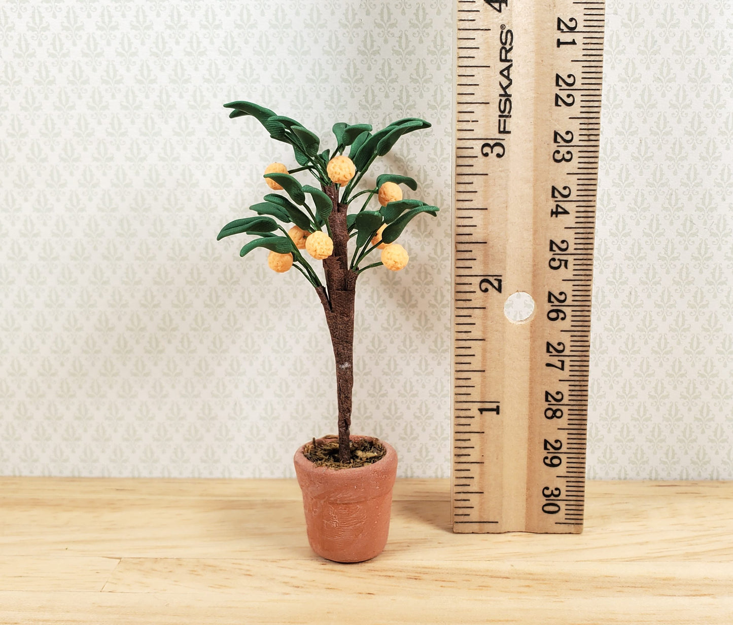 Dollhouse Orange Tree in a Terra Cotta Pot 1:12 Scale Miniature Houseplant