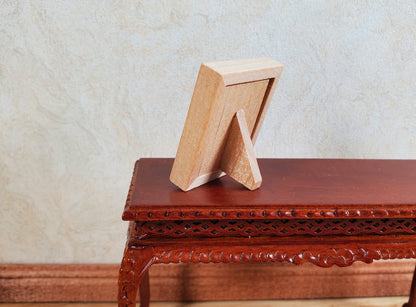 Miniature Picture Frame Wood with Backing and Stand Vertical Portrait 1 5/16"