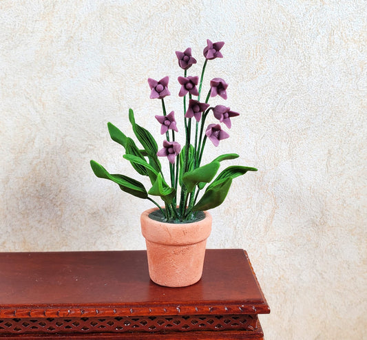 Dollhouse Large Purple Lily of the Valley in Terra Cotta 1:12 Scale Miniature