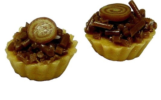 Dollhouse Chocolate Cream Puff Pastry Set of 2 1:12 Scale Miniature Food