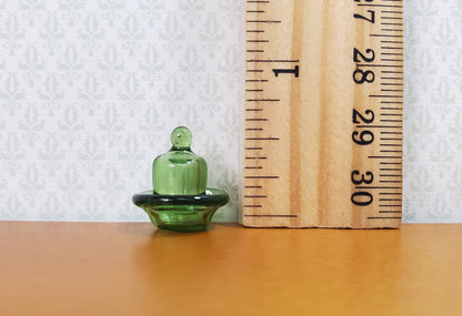 Dollhouse HALF SCALE Green Glass Dish with Lid 1:24 Miniature Kitchen