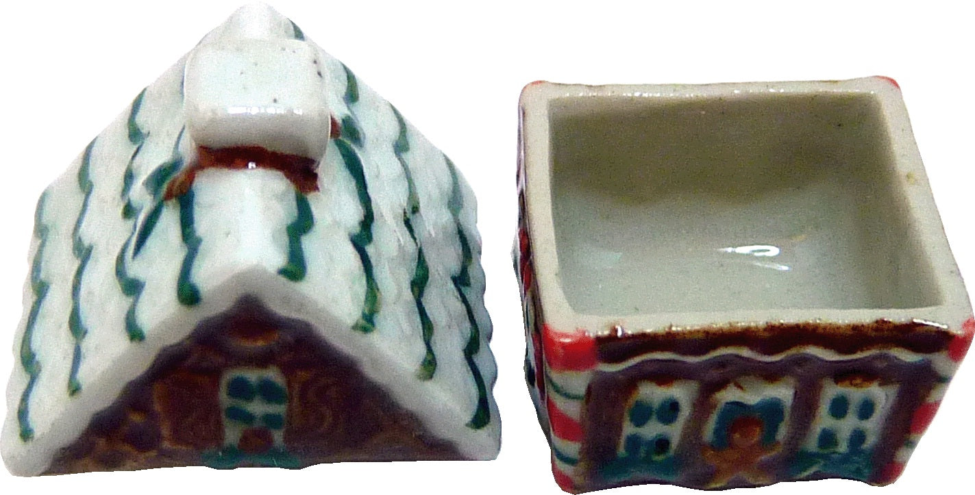 Dollhouse Ceramic Gingerbread House Cookie Jar 1:12 Scale Miniature