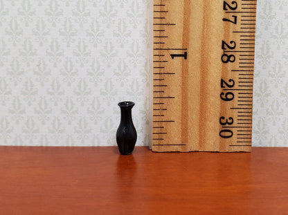 Dollhouse HALF SCALE Tiny Glass Bud Vase Black 1:24 Miniature