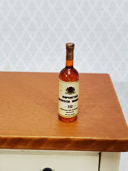 Dollhouse Bottle of Imported Scotch Whiskey 1:12 Scale Miniature 1" Tall Drinks
