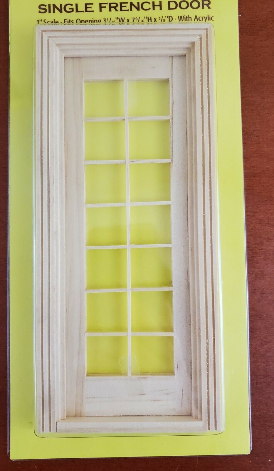 Dollhouse Single French Door Interior Unpainted 1:12 Scale Miniature Houseworks 6022