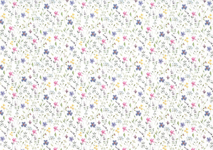 Dollhouse Wallpaper Purple Pink Flowers 3 Sheets 1:12 Scale "Butterfly Blooms"