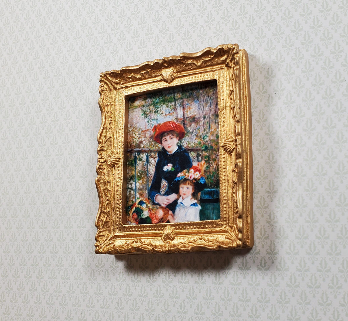 Dollhouse Miniature Renoir Two Sisters On the Terrace Framed Print 1:12 Scale