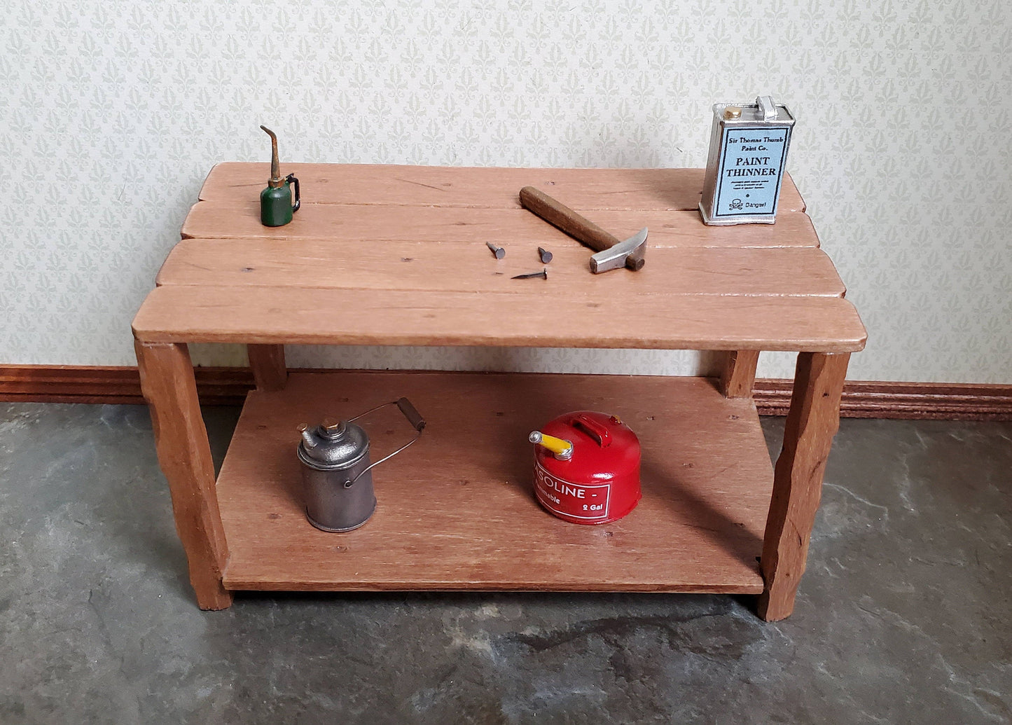 Dollhouse Miniature Kerosene Can Metal Sir Thomas Thumb 1:12 Scale Vintage Style