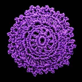 Dollhouse Hand Crocheted 1 Inch Fancy Doily Purple 1:12 Scale