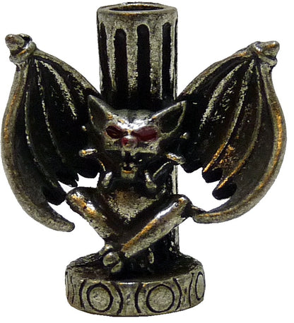 Dollhouse Bat Gargoyle Candlestick Holder Silver 1:12 Scale Miniature