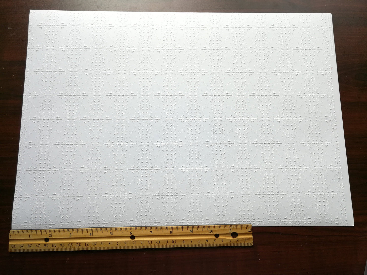 Dollhouse Ceiling Paper Embossed White 1:12 Scale Miniature 17 "x 12"
