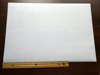 Dollhouse Ceiling Paper Embossed White 1:12 Scale Miniature 17 "x 12"