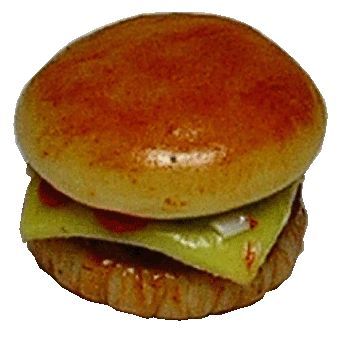 Dollhouse Plain Cheeseburger 1:12 Scale Miniature Food Kitchen