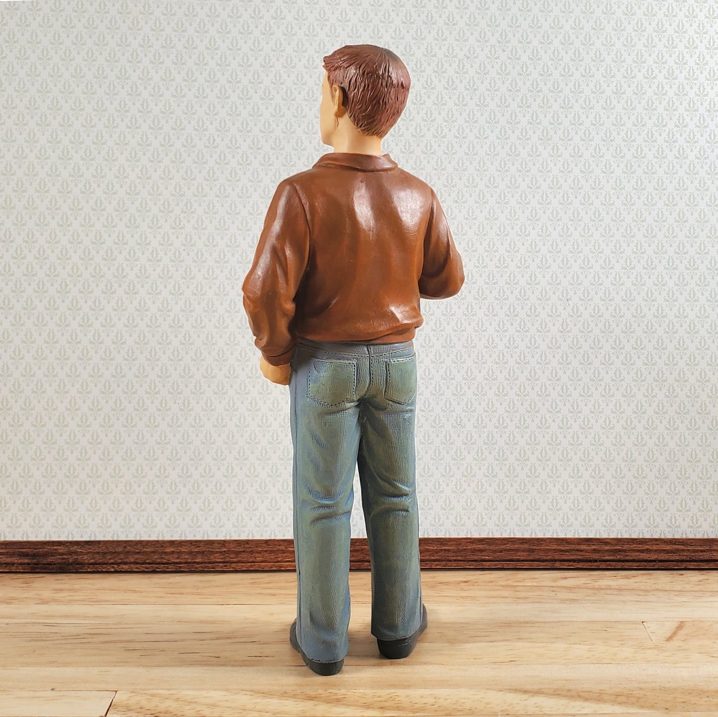 Dollhouse Modern Young Man Dad Male with Coffee Standing 1:12 Scale "Russ"