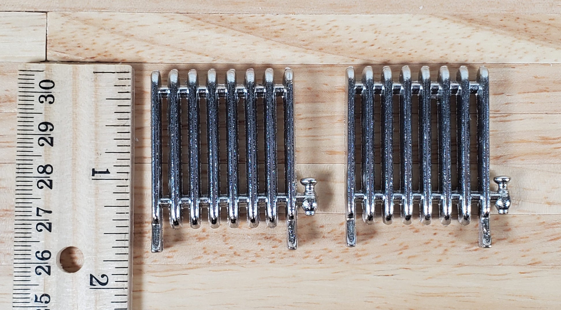 Dollhouse Radiators Metal Set of 2 SMALL Profile 1 3/4" Tall Miniature Accessories