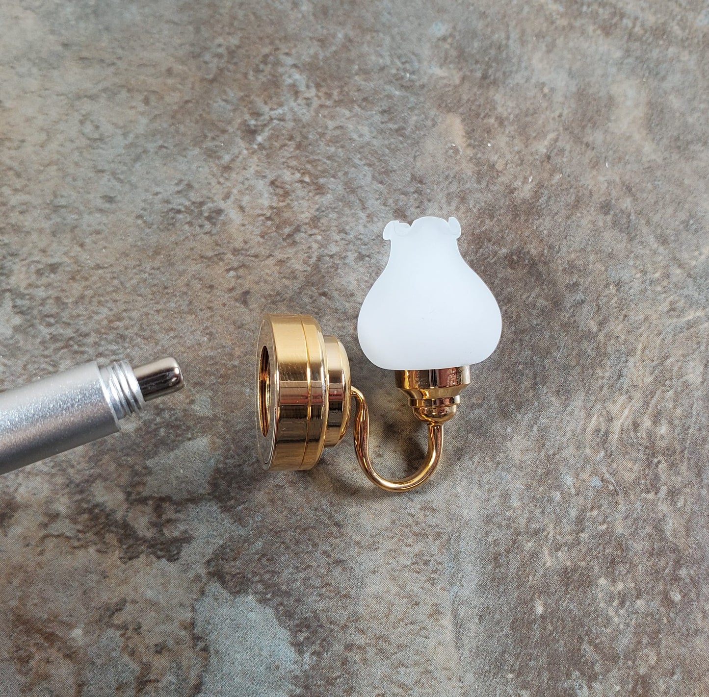 Dollhouse Battery Light Single Tulip Sconce Wand Operated 1:12 Scale Miniature