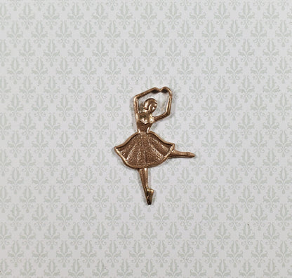 Ballerina Gold Metal Embellishment Wall Art 1 3/8"