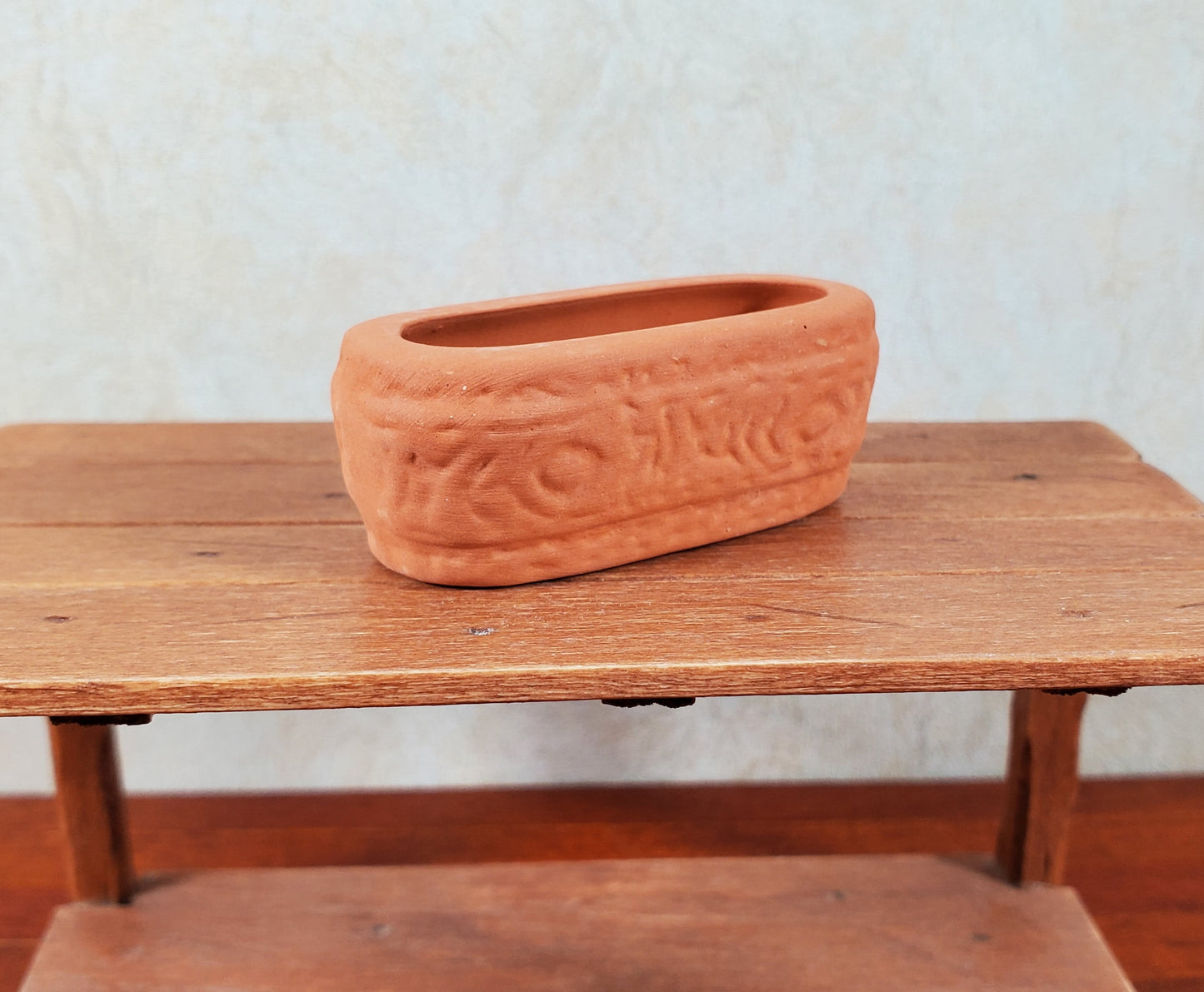 Dollhouse Oval Terra Cotta Planter for Flowers 1:12 Scale Miniature