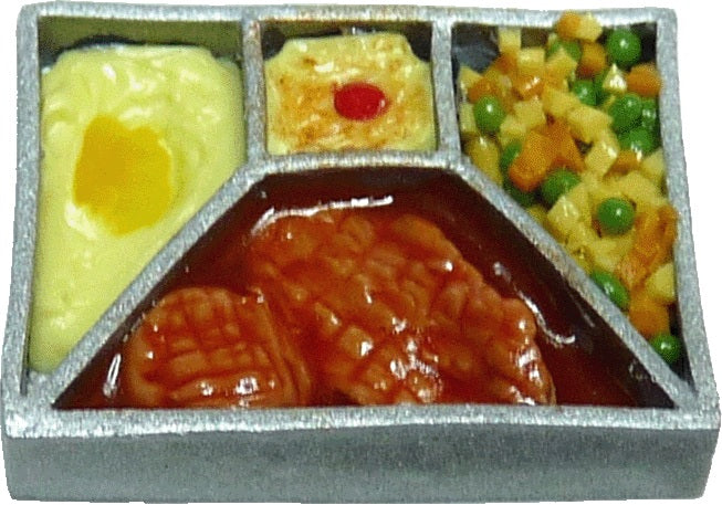 Dollhouse TV Dinner Meatloaf 1:12 Scale Miniature Food Kitchen