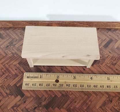 Dollhouse Coffee Table Unpainted Wood 1:12 Scale Miniature Living Room Furniture
