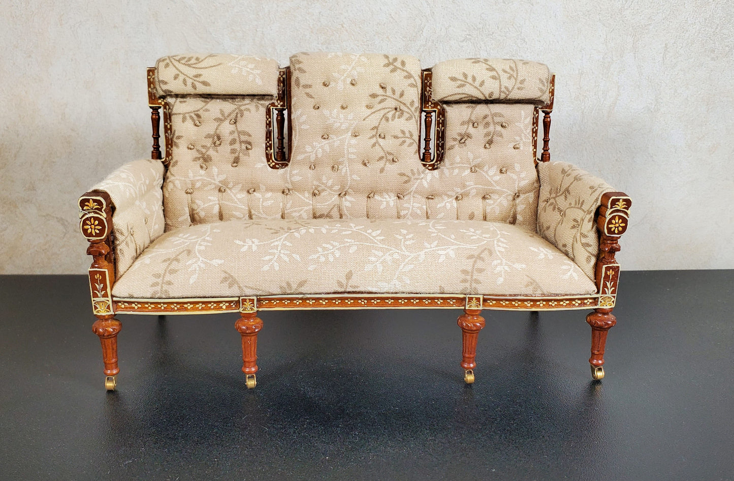 JBM Dollhouse Settee Sofa 18th Century French Style 1:12 Scale Miniature Furniture Couch