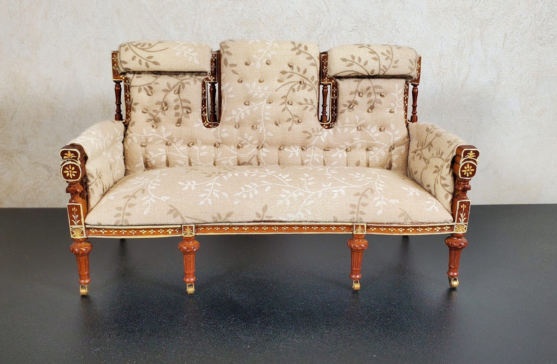 JBM Dollhouse Settee Sofa 18th Century French Style 1:12 Scale Miniature Furniture Couch