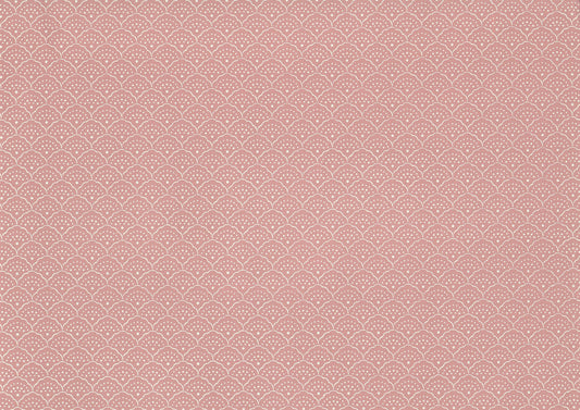 Dollhouse Wallpaper Dusty Rose Scalloped Fan 3 Sheets 1:12 Scale Miniature